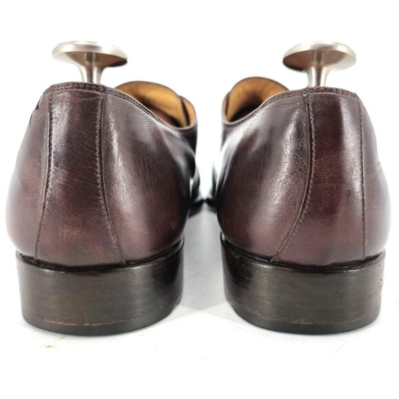 Bruno Magli Italy Mens 12M Brown Dress Shoes Leather Monk Strap Loafers Vintage - Picture 6 of 13